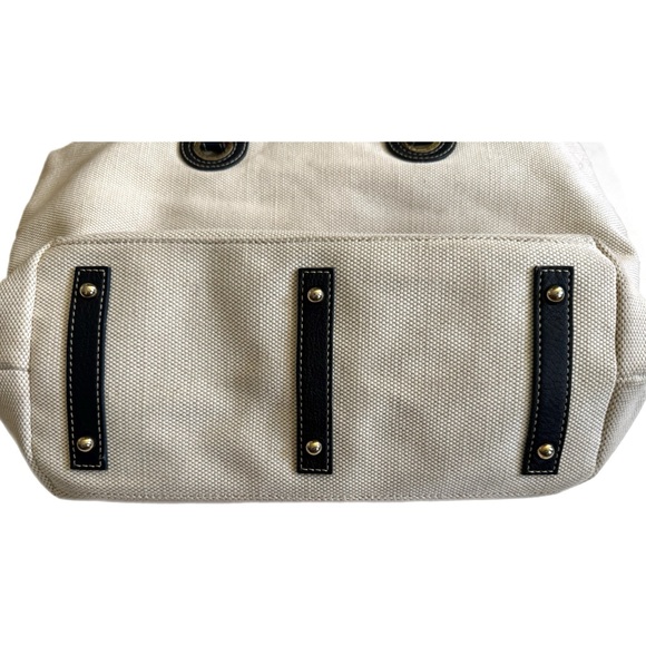 Dooney & Bourke Large Cream East West Grommet Tote Bag Shopper Handbag Purse - Picture 3 of 16